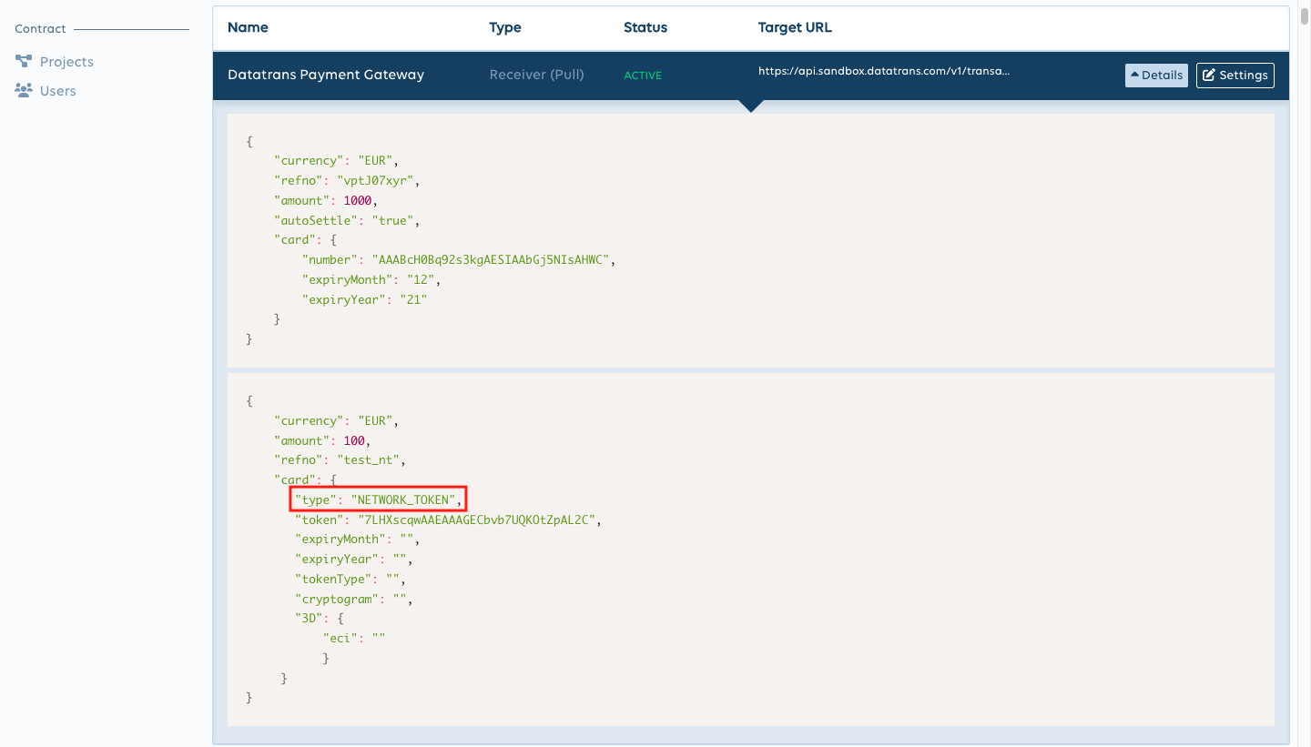 Check the payloads listed in the Settings.